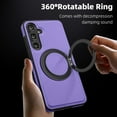 thumbnail image 4 of Allytechgroup Magnetic Case for Samsung Galaxy S22, Built-in Invisible 360° Rotatable Kickstand, Compatible with MagSafe, PU Leather Slim Shockproof Protective Phone Case Cover, Purple, 4 of 6