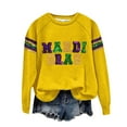 thumbnail image 2 of MSJUHEG Mardi Gras Outfit for Women Mardi Gras Shirt Women's Carnival Print Crew Neck Long Sleeve Top Long Sleeve Shirts for Women Hoodies for Women Yellow 3xl, 2 of 4