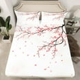 thumbnail image 2 of Manfei Cherry Blossom Twin Sheet Sets,Japanese Style Twin Fitted Sheet,Pink Sakura Flat Sheet For Girls Kids,Ultra Soft Home Decor,3-Piece, 2 of 7