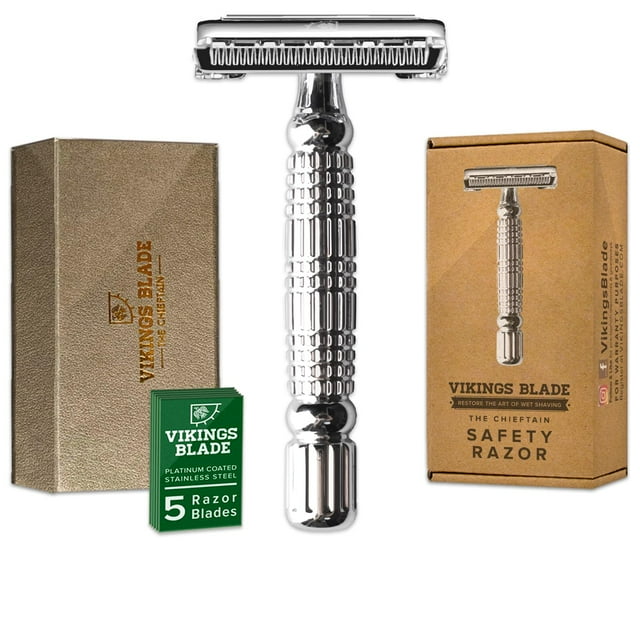 Maquinilla de afeitar Vikings Blade The Chieftain, 5 cuchillas y funda