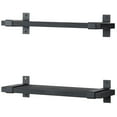 thumbnail image 2 of Lavievert Floating Shelves Wall Mounted Set of 2, Rustic Wood Wall Storage Shelves for Bedroom, Living Room, Bathroom, Kitchen, Office - Black, 2 of 7