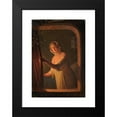 thumbnail image 2 of Johan Gustaf Sandberg 14x18 Black Modern Framed Museum Art Print Titled - Girl at Ljuskens (1844), 2 of 5