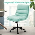 thumbnail image 4 of YODOLLA Office Chair with Wheels, Adjustable Height Vanity Chair with Back Armless Desk Chair and PU Leather Swivel Chair for Office, Home, Light Green, 4 of 10