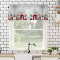 thumbnail image 4 of Christmas Snowman Valances for Windows White Snowman Scarf Hat Box Snow Scene Rod Pocket Curtain Valance Window Treatment Short Curtains for Kitchen Living Room, 60"x18", 4 of 5