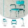 thumbnail image 5 of Flash Furniture HERCULES Series 300 Lb. Capacity Adjustable Teal Bath & Shower Chair with Quick Release Back & Arms, 5 of 20