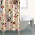 thumbnail image 4 of Yorkie Dog and Flower Florals Shower Curtain 36"x72" ,Bathroom Decorative Shower Curtains Set with 12 Hooks,Modern Waterproof Washable Shower Curtain, 4 of 6