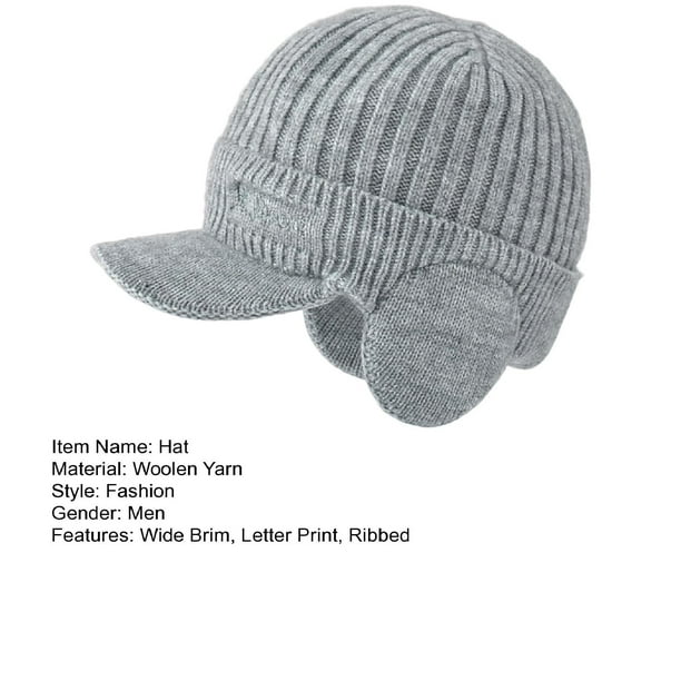 Winter Beanie w/Visor & Earflaps for Men Outdoor Winter Knitted Winter Beanie w/Visor & Earflaps for Men Outdoor Winter Knitted