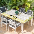 thumbnail image 2 of Lemon Gnomes Table Cloths for 3 Foot Rectangle Tables, Summer Botanical Fruit Wooden Grain Plaid Patio Waterproof Elastic Fitted Tablecloths, Washable Rectangular Table Cover for Camping, 2 of 8