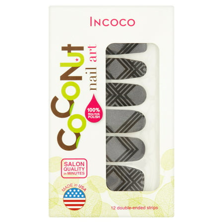 Nail Art de noix de coco par Incoco Nail Polish Strips, Rebel Heart, 12 count