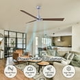 thumbnail image 5 of Matthews Fan Company AKLK-BN-BK-72 Alessandra 72” Brushed Nickel Ceiling Fan with 3 Matte Black Blades, Integrated LED Light Kit, Remote Control, Indoor/Outdoor Wet Rated, 5 of 6