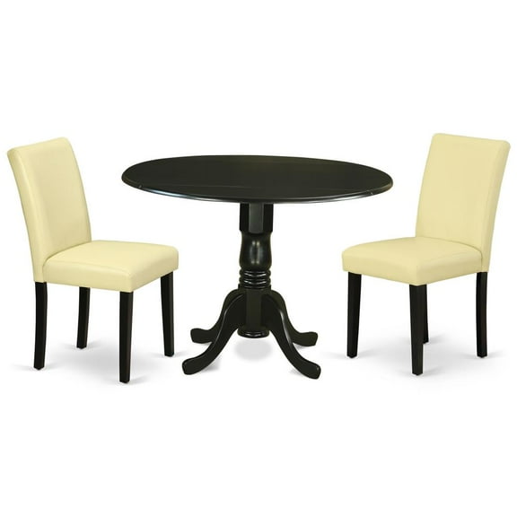 East West Furniture Dining Room Set Black, DLAB3-BLK-73