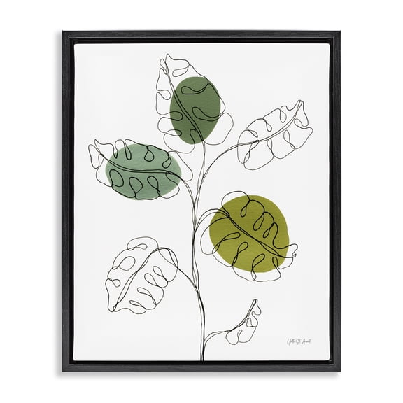 Stupell Industries Modern Modern Garden Leaves Black Floating Frame Canvas Art, 17 x 21, by Yvette St. Amant
