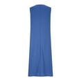 thumbnail image 4 of 2026 Women Summer Cotton Linen Dresses V-Neck Casual Loose Maxi Dress Sleeveless Beach Vacation Sundresses, 4 of 7