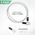 thumbnail image 3 of Uxcell 5-Pack Candado de Cable de Seguridad, 4FT 4mm Recubierto de Acero Inoxidable Cuerda de Bloqueo de Equipaje Resistente a Cortes Cable de Acero Trenzado [Transparente], 3 of 6