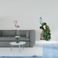 thumbnail image 2 of Escultura De Resina De Flamenco Radiante Y Pavo Real, Figura De Arte Moderno Con Soporte De Metal Para Jardín, Estanque, Macizo De Flores, Dormitorio, Oficina O Sala De Estar., 2 of 8