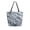 Silver Flowers Pattern, variant on Open Top Canvas Tote Bag with Zipper Reusable Shopping Bag 13.5x15" Roomy Carryall Blue Leaves and Sunflowers