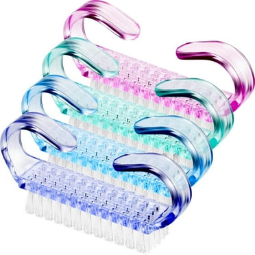 4 Pieces Nail Brush with Handle Cleaning Brush for Scrubbing Nails Nail Brushes 2.6 x 0.5 x 1.4 Inches