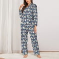 thumbnail image 2 of Balery Tropical Sloth Conjunto de Pijama con Estampado para Mujer, Conjunto de Dos Piezas con Manga Larga, Ropa de Dormir Suave con Bolsillos, Pijamas Cómodos-XX-Large, 2 of 7