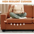 thumbnail image 4 of Qinaqin 83 Moderno Sofá Corduroy 3 Seater Profundo Seat con Ancho Armrest Removable cm de Anchoashable Cojín Cover Comfy para Living Room/Bedroom/Apartment/Small Space Rojo Naranja, 4 of 7