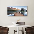 thumbnail image 4 of Lake Landscape Canvas Wall Art, Mountain Forest & Dock Nature Scene, Decor for Bedroom, Living Room, Office, 4 of 6