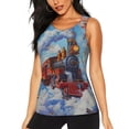 thumbnail image 1 of Easygdp Ballon à Air Chaud à Motif de Train pour Femmes, Camisole d'Entraînement, Haut de Course, Chandail de Randonnée, Séchage Rapide pour la Course, le Yoga, la Randonnée - Très Grand, 1 of 7