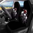 thumbnail image 3 of Qpednta Skull Rose Car Seat Covers Sets 4Pcs Front Seat Protector Carseat Rear Split Bench Cover Universal Vehicle Seat Protector Fit Most Car Truck SUV, 3 of 7
