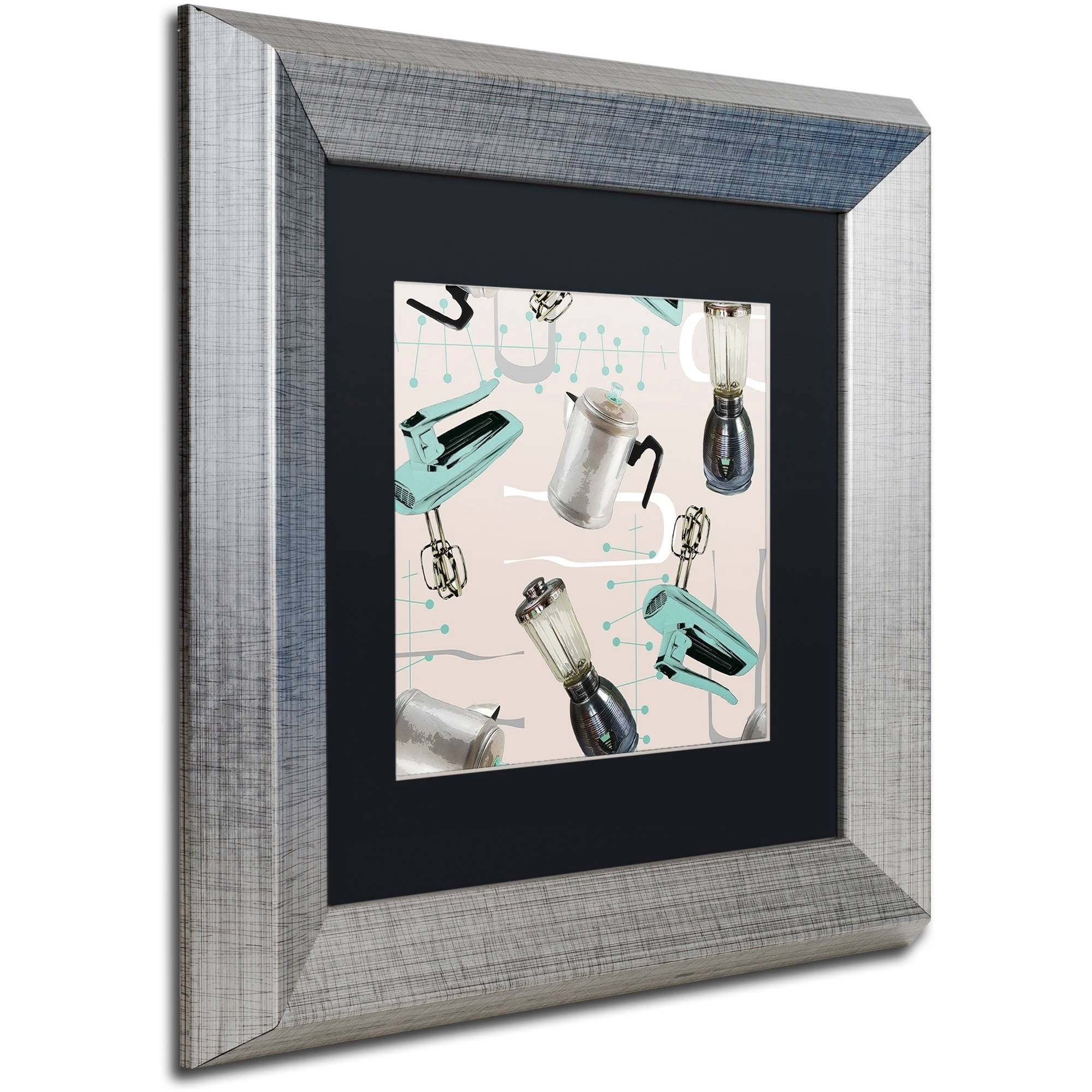 Trademark Fine Art "Fifties Patterns I" Canvas Art by Color Bakery Black Matte, Silver Frame