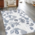 thumbnail image 2 of Area Rugs for Living Room Bedroom, Navy Blue Coastal 4'x6' Rug Washable Carpet Runner Indoor Outdoor, Nautical Starfish Coral Shell Ocean Summer Non Slip Accent Floor Mats Rug for Kitchen, Office, 2 of 8