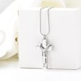 thumbnail image 2 of 3 Pieces Heart / Cross Urn Necklace for Ashes Cremation Jewelry Keepsake Memorial Stainless Steel Pendant for Loved One Women Men, 2 of 7