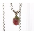 thumbnail image 4 of Natural 8x6mm Watermelon Tourmaline Cabochon Sterling Silver Necklace NT297, 4 of 9