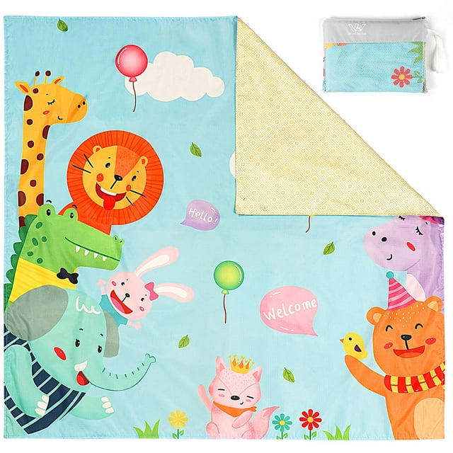 Winthome 43" Splat Mat for Under High Chair/Arts/Crafts,Machine Washable Spill Mat AntiSlip