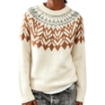 thumbnail image 3 of Fair Isle Sweater Women Going Out Tops Womens Fall Clothes Pullover Sweaters Knit Sweater Vintage Sweater Fashion Clothing Sweaters for Women Trendy Fall Sweaters, 3 of 4
