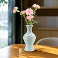 thumbnail image 6 of Plastic Imitation Glazed Decorative Vase for Flower Arrangements - Blue Home Decoration, Dried Flower Pot for Living Room & TV Cabinet, 28cm Tall, Durable Plastic Design, 6 of 6