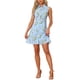 thumbnail image 2 of INSPIRE CHIC Womens Sleeveless Turndown Collar Above Knee Button Down Floral Print Dress XL Blue, 2 of 6