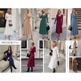 thumbnail image 5 of PRETTYGARDEN Womens Fall Maxi Long Sleeve Sweater Dress Soft Stretchy Knit, V Neck A Line Dresses with Bow, Flowy Pleated Hem, Cocktail Party Outfits, Trendy Winter Clothes, 5 of 9