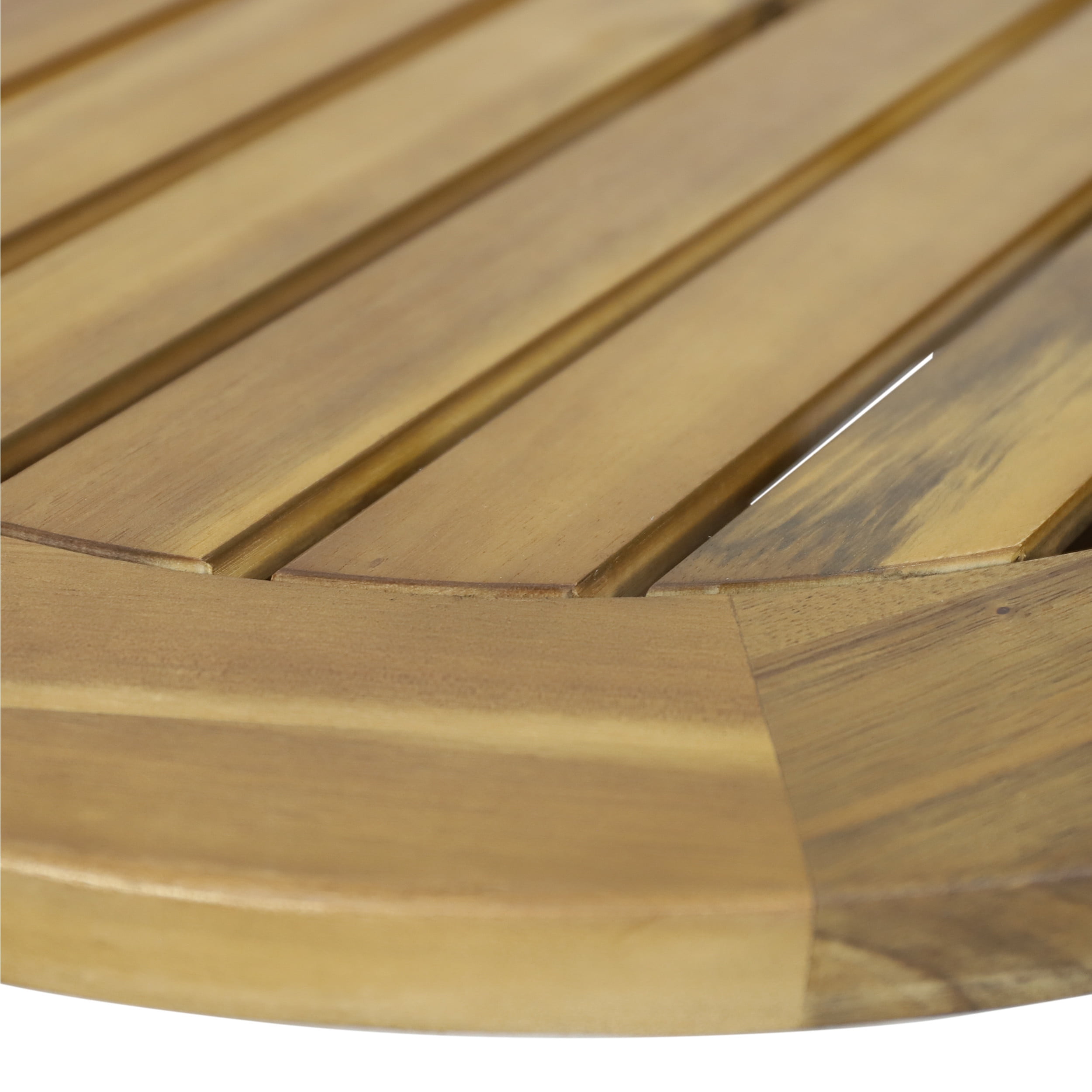 Milca Acacia Wood Outdoor Circular Coffee Table, Teak
