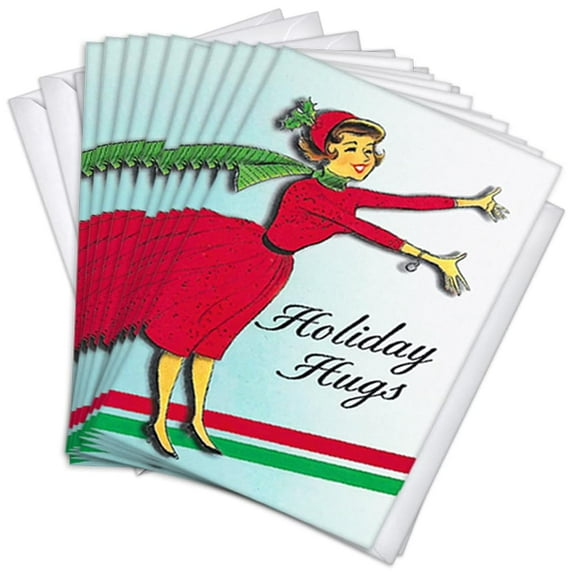 Mistletoe Hat Funny Holiday Humor Greeting Cards | 10 Pack Bulk Set (4x6)