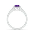 thumbnail image 2 of ANGARA Natural Oval 1.6 ct Amethyst Ring with Flush-Set Diamonds in 14K White Gold for Women (Size-9x7mm) | February Birthstone, Birthday, Anniversary, Jewelry Gift for Women | Natural Amethyst Ring, 2 of 10