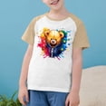 thumbnail image 2 of Feancey T-Shirt Graphique 3D Enfants Garçons Filles Mignon Imprimé Manches Courtes Hauts Doux Décontracté Col Rond Blouse Chandail d'Été T-Shirts Soldes d'Aujourd'hui Beige 13 Ans, 2 of 9