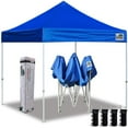 thumbnail image 1 of Eurmax 10x10 Pop up Canopy Tent Commercial Instant Shelter with Wheeled Roller Bag, Bonus 4 Canopy Sand Bags,Blue, 1 of 5