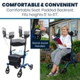 thumbnail image 5 of Andador vertical Vive Mobility con asiento para personas mayores y mujeres. Andador con ruedas, reposabrazos, resistente y plegable. Ayuda médica para caminar (azul, bolsa negra)., 5 of 5