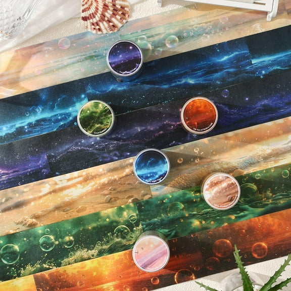 6 Rolls Washi Tape, Floral Scrapbook Colored Artist Craft Decorative Masking Tape for Scrapbooking Junk Journal Teacher Journaling Vision Board Supplies