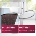 thumbnail image 2 of YRLLENSDAN Adjustable Bar Stools Set of 2 with Back and Footrest Comfy Curved Bar Chairs Set of 2 Kitchen Island Chairs with Metal Base Leather Upholstered Swivel Counter Height Stools,Brown, 2 of 7