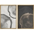thumbnail image 3 of PixonSign Framed Wall Art Set Wood Tree Rings Art Nature Abstract Artwork Wilderness Farmhouse/Country Canvas Print Vintage Neutral Wall Decor for Room, Entryway - 16"x24"x2 Panels Natural, 3 of 5