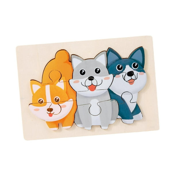 Rompecabezas de animales Montessori, juguete educativo de aprendizaje para desarrollar la motricidad fina. Perro