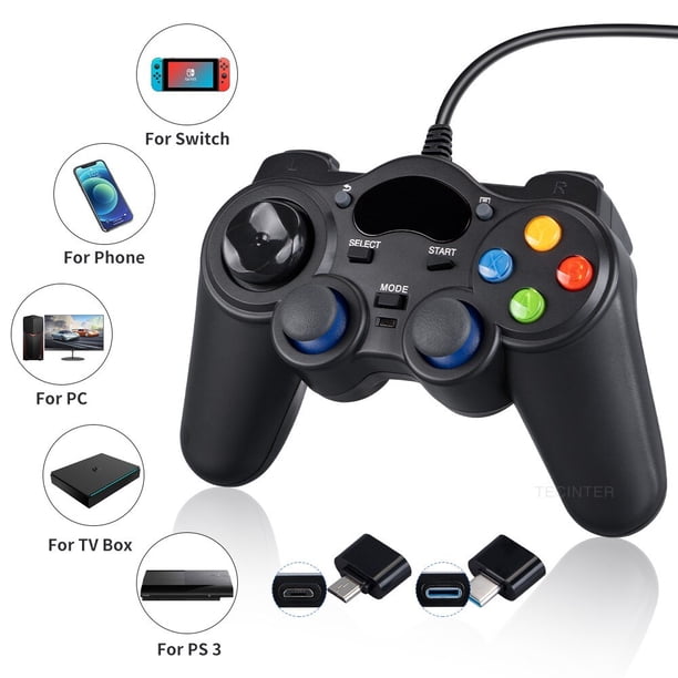 Joystick Gamepad de vibración con cable USB para controlador de PC para Windows 7/8/10 no para Xbox 360 Joypad con alta calidad Tan Jianjun unisex