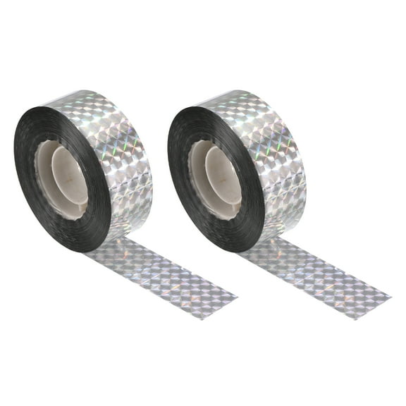 Bird Scare Tape,503 ft x 1 in PET Reflective Tape Ribbon Laser Grid,2 Roll
