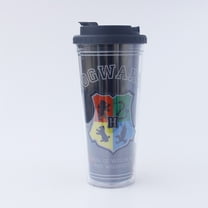 Harry Potter Hogwarts Crest Plastic Tumbler With Lid | Holds 24 Ounces