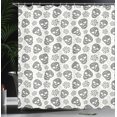 thumbnail image 4 of Ambesonne Black and White Shower Curtain, Abstract Skulls, 69"Wx70"L, White and Black, 4 of 5