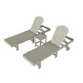 thumbnail image 3 of 3 Piece Laguna Adirondack Poly Reclining Chaise Lounge With Wheels, Sand, 3 of 4